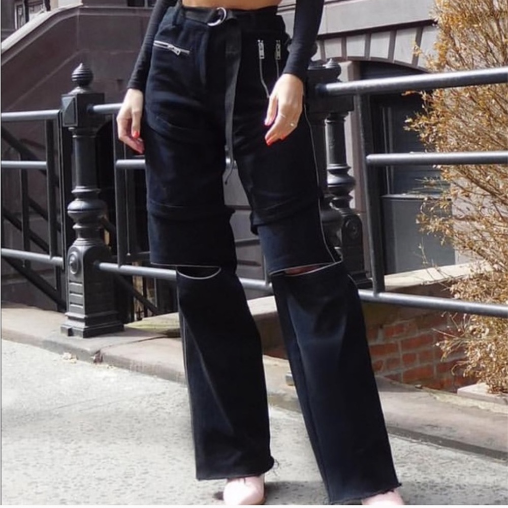 I.AM.GIA knee slit black cargo pants
